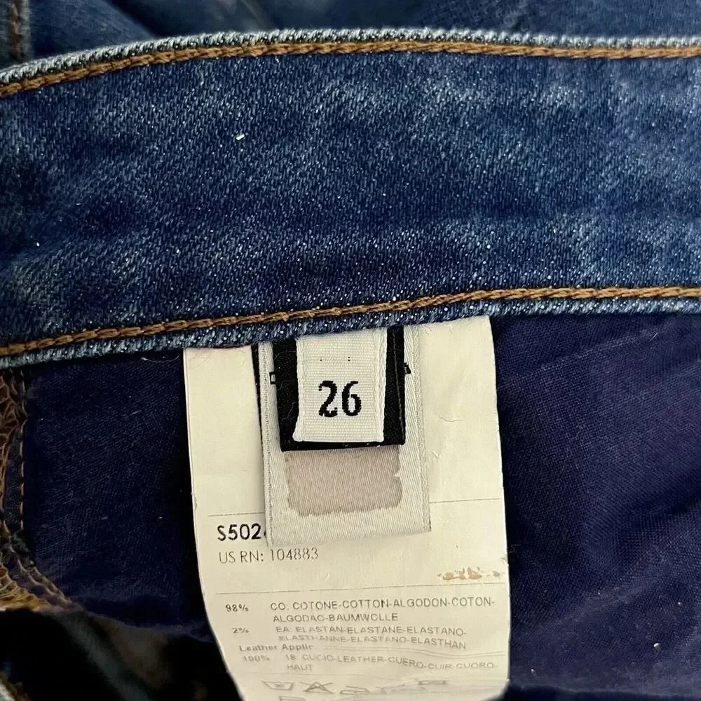 Dolce & Gabbana Women's Skinny Jeans - Dark Blue with Brown Patch - Picture 11 of 12